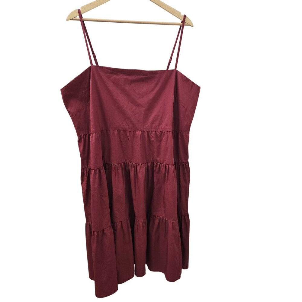 Gap Cami Tiered Dress Womens Size 20 Red Clay Boho Cottagecore Spaghetti Straps